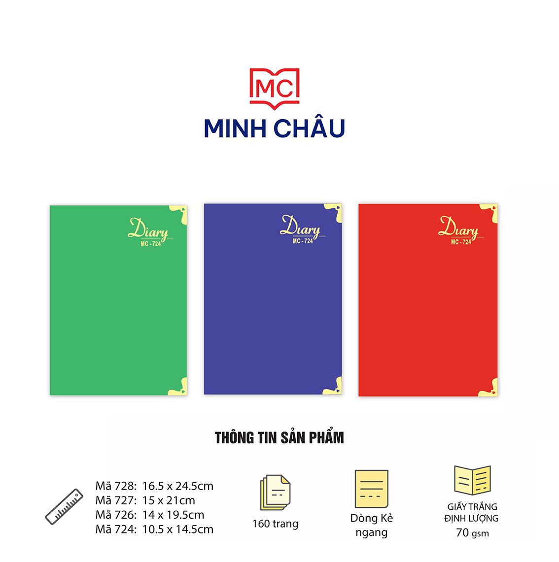 Sổ Diary (Mã số: 724-726-727-728)