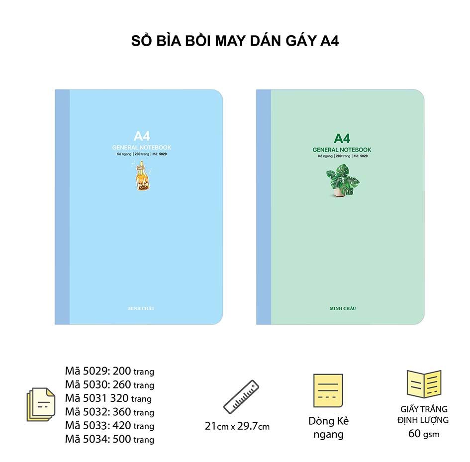 Sổ cao cấp bìa bồi, may gáy A4 (Bộ mẫu Văn phòng - Mã số 5029-5030-5031-5032-5033-5034)