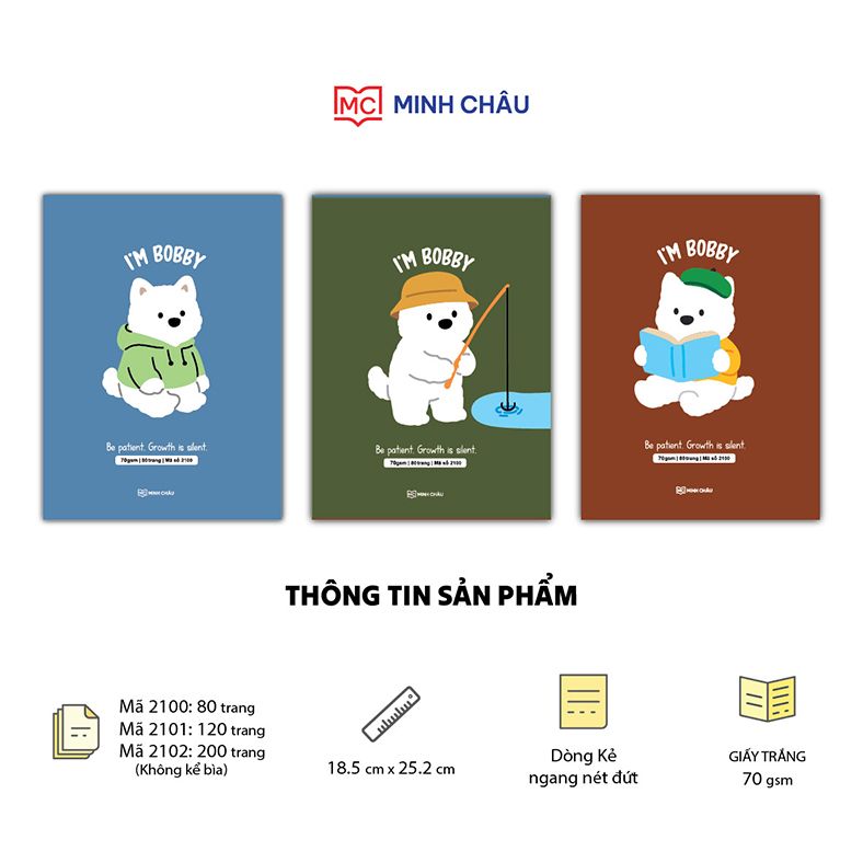VỞ KẺ NGANG KÍCH THƯỚC 18.5 X 25.2 cm (Mã số: 2100-2101-2102)