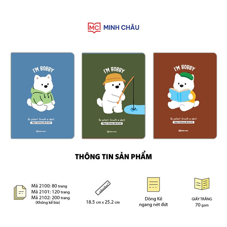 VỞ KẺ NGANG KÍCH THƯỚC 18.5 X 25.2 cm (Mã số: 2100-2101-2102)
