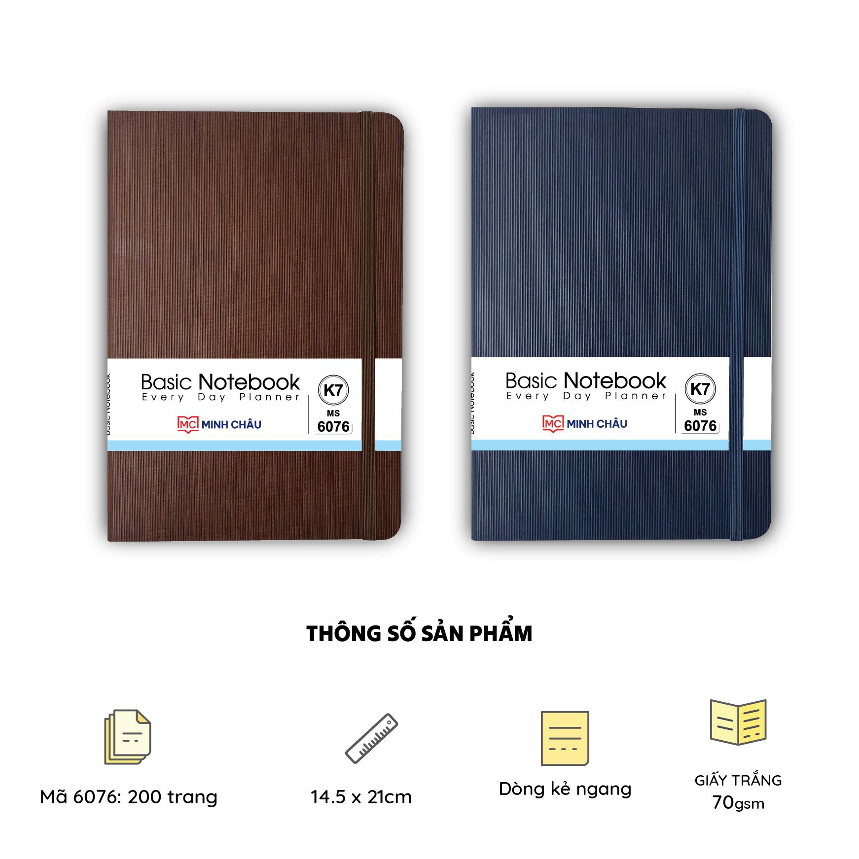  SỔ DA BASIC NOTEBOOK K7 (Mã số: 6076)