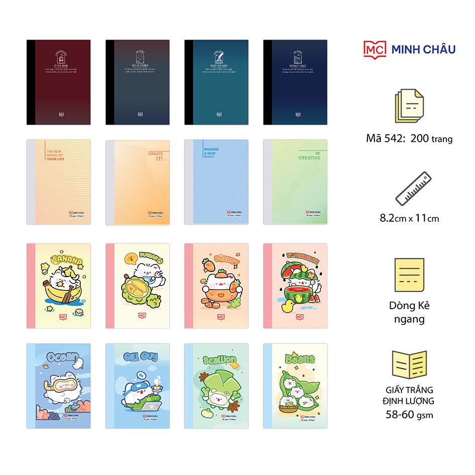 Sổ may dán gáy A7 (Mã số: 542)